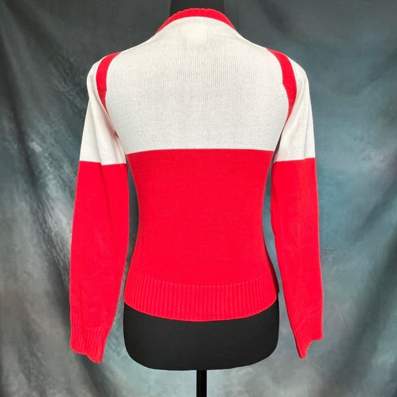 Lacoste Womens Sweater Red White Crocodile Logo Long Sleeve Knit Size‎ 34 (XS) - Picture 4 of 5